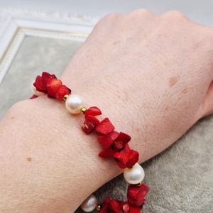Bratara Coral Perle - bijuterii - brățări - brățări din pietre semiprețioase - Artynos.ro