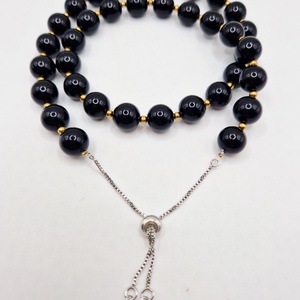 Colier canin  Onix  Hematit auriu - bijuterii - coliere - coliere din pietre semiprețioase - Artynos.ro