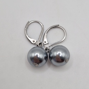 Cercei  Perla tip Mallorca  Gri - Artynos.ro