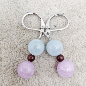 Cercei  Acvamarin  Granat  Ametist lavanda - bijuterii - cercei - cercei din pietre semiprețioase - Artynos.ro