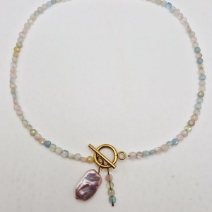 Choker rodonit / Perla / Inox - bijuterii - coliere - chockere - Artynos.ro