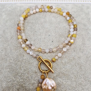 Choker  Agate  Perla baroc - Artynos.ro