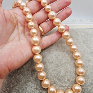 Colier  Perle tip Mallorca  roz somon - bijuterii - coliere - coliere din perle - Artynos.ro