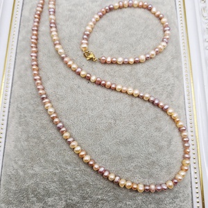 Set  Perle naturale lila si roz somon - bijuterii - seturi de bijuterii - Artynos.ro