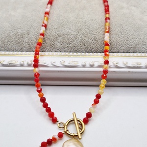 Choker  Agate fatetate  Perla baroc - Artynos.ro