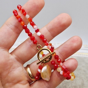 Choker  Agate fatetate  Perla baroc - bijuterii - coliere - chockere - Artynos.ro