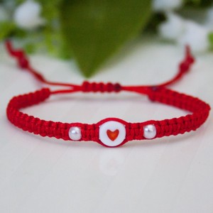 Bratara macramé impletita - Inima rosie, , , ARTYNOS