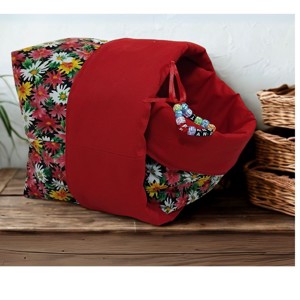 Două coșuri textile roșii cu flori - depozitare distractivă și practică pentru bucătărie, baie sau dormitor. -  - Artynos.ro