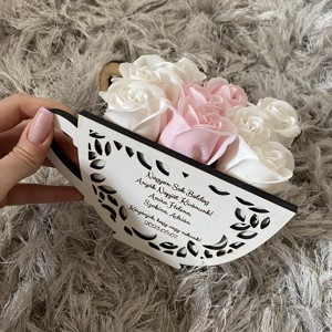 Cutie de flori personalizata cu orice inscriptie, floare naturala sau trandafir de sapun, , , ARTYNOS