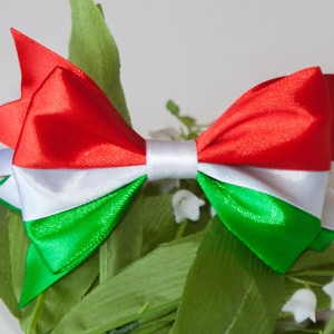 Bandă pentru păr cu panglică în culorile naționale - roșu/alb/verde - îmbrăcăminte și modă - accesorii păr - bandă de păr și agrafe păr - Artynos.ro