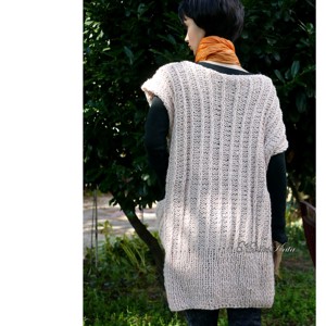 NICOLE / powder - pulover maxi tricotat manual - îmbrăcăminte și modă - haine damă - hanorace, cardigane - Artynos.ro