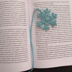 Semn de carte crosetat fulg  - cărți și creații cu tematică muzicală, cadouri - semn de carte - Artynos.ro