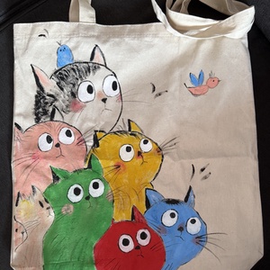 Plasuta tote pictata manual Pisici - Artynos.ro