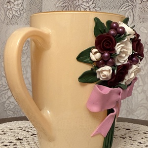 Cana decorată manual Buchet de Flori - casă & stil de viață - accesorii pentru echipamente de bucătărie - accesorii de servire - căni - Artynos.ro