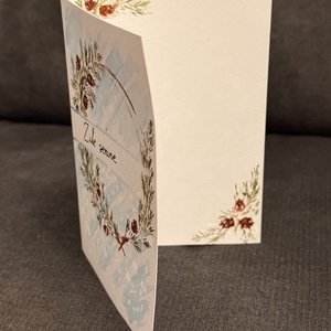 Felicitare pictată manual con cu brad - casă & stil de viață - papetărie de hârtie - invitații, felicitări - Artynos.ro