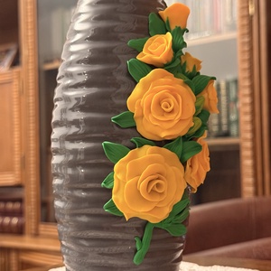 Vază cu decor lucrat manual �Buchet trandafiri - casă & stil de viață - echipamente de bucătărie - accesorii de servire - căni - Artynos.ro