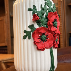 Vază decorată manual �Maci - casă & stil de viață - decorațiuni de casă - accesorii florale - vaze - Artynos.ro
