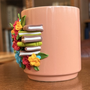 Cana decorată manual �Flori și cărți - casă & stil de viață - echipamente de bucătărie - accesorii de servire - căni - Artynos.ro
