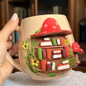 Cana cu decor de toamnă lucrat manual - casă & stil de viață - echipamente de bucătărie - accesorii de servire - căni - Artynos.ro