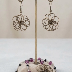 Set colier si cercei Floral Elegance - bijuterii - coliere - coliere din mărgele - Artynos.ro