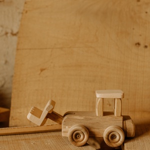 Buldozer din lemn, jucarie pentru copii, Jucării și echipamente pentru copii, Mașini mici, vehicule, Mașinuță de jucărie, , ARTYNOS