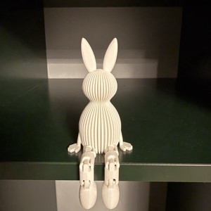 Iepuraș minimalist de Paște � figurină decorativă imprimată 3D, cu picioare mobile ��� -  - Artynos.ro
