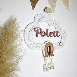 Nor macramé personalizat cu balon cu aer cald decoratiune de perete (mic), , , ARTYNOS