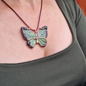 Pandantiv 2 în 1 cu două fețe, albastru-verde, cu fleur-de-lis regal - bijuterii - coliere - pandative - Artynos.ro