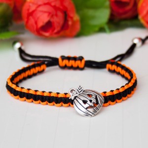 Bratara macramé impletita - Halloween dovleac negru/portocaliu, , , ARTYNOS