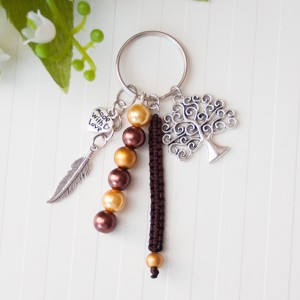 Breloc, ornament pentru geanta - Copacul vietii maro, , , ARTYNOS