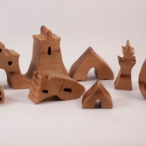  Castel din lemn + lemn, constructor din lemn, puzzle jigsaw -  - Artynos.ro