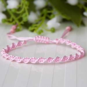 Bratara macramé impletita - Twisted pink, , , ARTYNOS