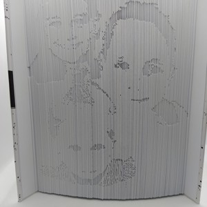 Sculptura de carte portret cu 3 fete bazata pe o fotografie unica, Casa & Stil de viata, Accesorii pentru decorat casa, Decoratiuni de masa si decoratiuni pentru rafturi , Sculptura de carte, carte pliata, , ARTYNOS