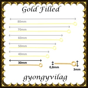 Stick de asamblare umplut cu aur cu capat cu bucla 30 x 0,8mm, , , ARTYNOS