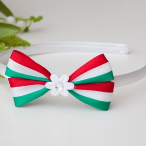 Bentita de par de culoare nationala cu arc - rosu-alb-verde, , , ARTYNOS