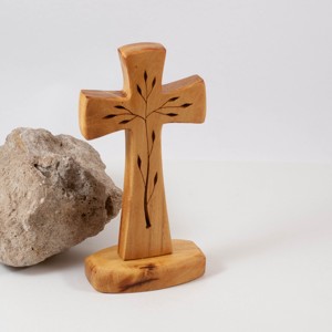 Cruce de lemn cu model, cu bază, de masă -  - Artynos.ro