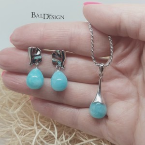 Cercei și pandantiv Amazonite -  - Artynos.ro