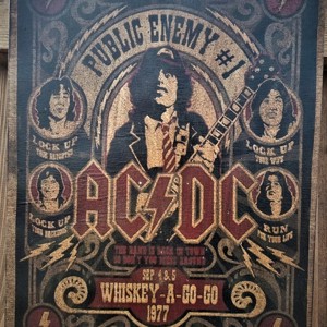 ACDC poza din lemn, Casa & Stil de viata, Accesorii pentru decorat casa, Picturi murale, Arta de perete din lemn, , ARTYNOS