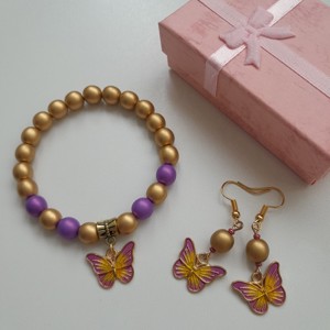Set de bijuterii cu fluturi - bratara, cercei, , , ARTYNOS