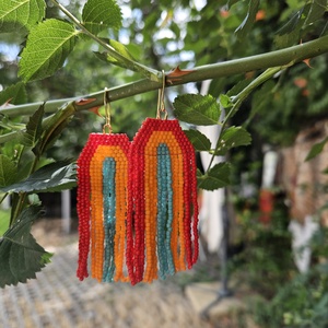 Cercei mini curcubeu  - bijuterii - cercei - cercei din mărgele - Artynos.ro