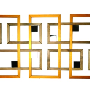 Decoratiune pentru perete din lemn si oglinzi, 70x175 cm - Artynos.ro