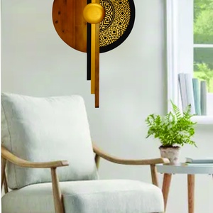 Decoratiune pentru perete din lemn, 40x88 cm auriu - casă & stil de viață - accesorii pentru decorat casa - decorațiuni de pereți, decorațiuni suspendate - decorațiuni perete, macramé - Artynos.ro