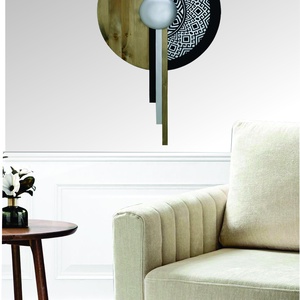 Decoratiune pentru perete din lemn, 40x88 cm argintiu - casă & stil de viață - accesorii pentru decorat casa - decorațiuni de pereți, decorațiuni suspendate - decorațiuni perete, macramé - Artynos.ro