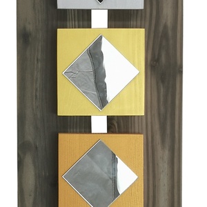 Decoratiune pentru perete 97x22 cm, din lemn si oglinzi, Casă & Stil de viață, Accesorii pentru decorat casa, Decorațiuni de pereți, decorațiuni suspendate, Decorațiuni perete, macramé, Prelucrarea lemnului, ARTYNOS