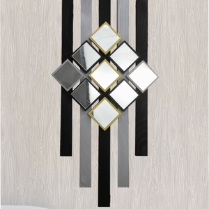 Decoratiune pentru perete 88x37 cm, din lemn si oglinzi - casă & stil de viață - accesorii pentru decorat casa - decorațiuni de pereți, decorațiuni suspendate - decorațiuni perete, macramé - Artynos.ro
