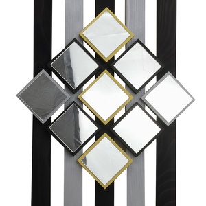 Decoratiune pentru perete 88x37 cm, din lemn si oglinzi, Casă & Stil de viață, Accesorii pentru decorat casa, Decorațiuni de pereți, decorațiuni suspendate, Decorațiuni perete, macramé, Prelucrarea lemnului, ARTYNOS
