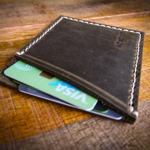 Pull-Up - Port-carti de vizita / Port-card - 1 compartiment - Vertical - Polokov Leather Goods, Genti si portofele, Portofele, huse, suporturi, Portacte, Cusatura, Pielarie, ARTYNOS