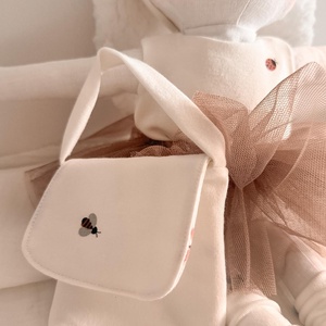 Păpușă de pluș 40 cm - Iepurina Balerina costum mauve/tull roz - Popette Atelier - jucării și echipamente pentru copii - jucării și accesorii pentru copii - păpușă de îmbrăcat - Artynos.ro