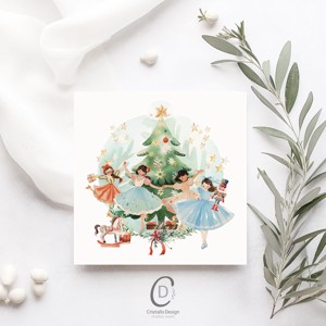 Carte poștală de Crăciun cu baletul Spărgătorul de nuci, carte de felicitare pliabilă, carte cadou -  - Artynos.ro