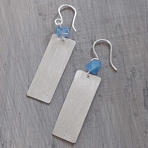 Cercei cu pietre albastre din aluminiu, Bijuterii, Cercei lungi, , ARTYNOS